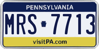 PA license plate MRS7713