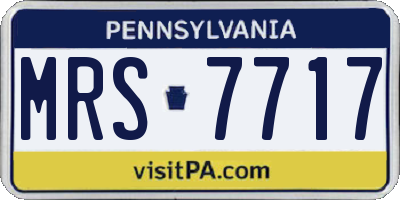 PA license plate MRS7717