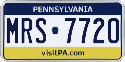 PA license plate MRS7720
