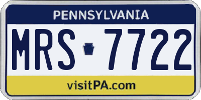 PA license plate MRS7722