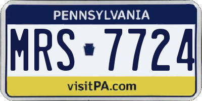 PA license plate MRS7724