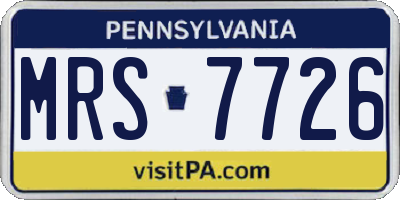 PA license plate MRS7726