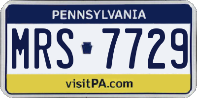 PA license plate MRS7729