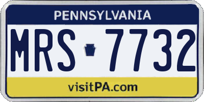PA license plate MRS7732