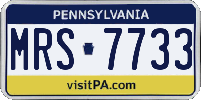 PA license plate MRS7733
