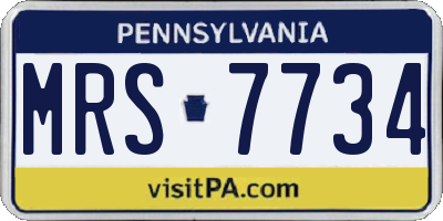 PA license plate MRS7734