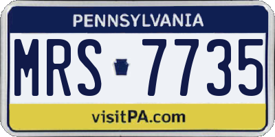 PA license plate MRS7735