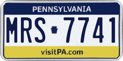 PA license plate MRS7741