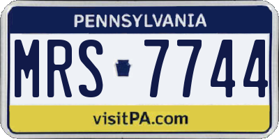 PA license plate MRS7744
