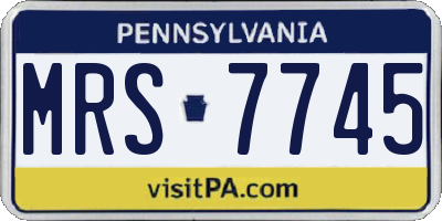 PA license plate MRS7745