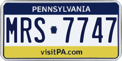 PA license plate MRS7747