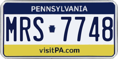 PA license plate MRS7748