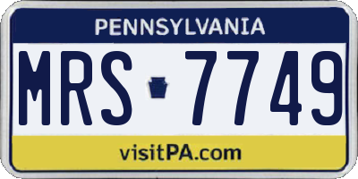 PA license plate MRS7749