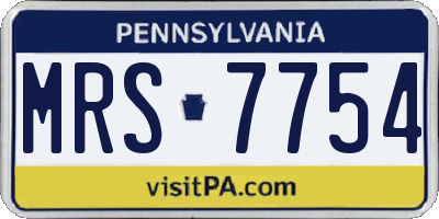 PA license plate MRS7754
