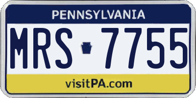 PA license plate MRS7755