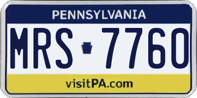 PA license plate MRS7760