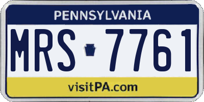 PA license plate MRS7761