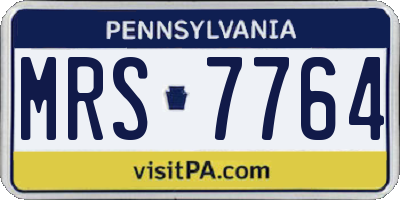 PA license plate MRS7764