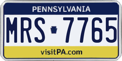 PA license plate MRS7765