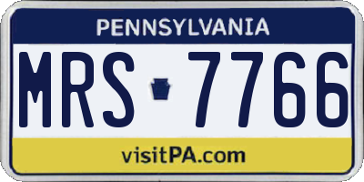 PA license plate MRS7766