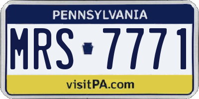 PA license plate MRS7771