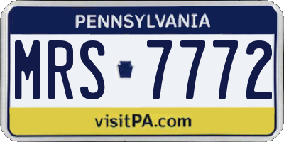 PA license plate MRS7772
