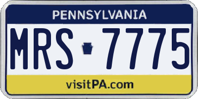 PA license plate MRS7775