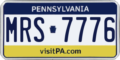 PA license plate MRS7776
