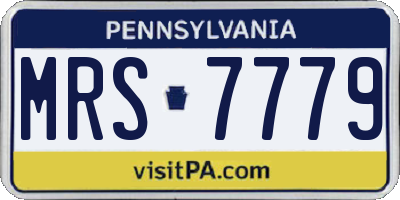 PA license plate MRS7779