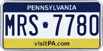 PA license plate MRS7780