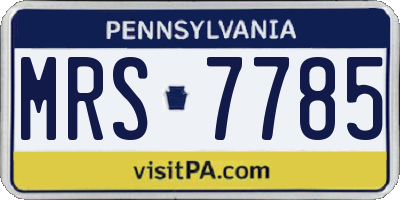 PA license plate MRS7785