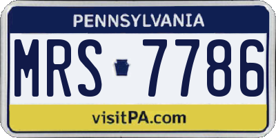 PA license plate MRS7786