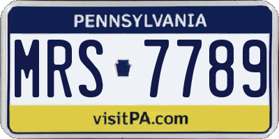 PA license plate MRS7789