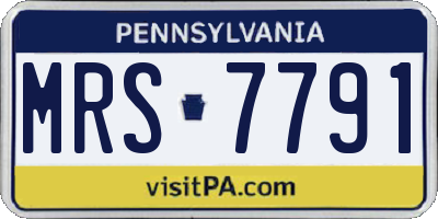 PA license plate MRS7791
