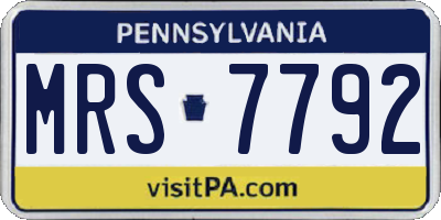 PA license plate MRS7792