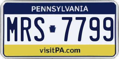 PA license plate MRS7799