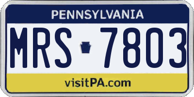 PA license plate MRS7803