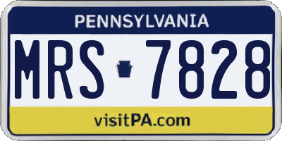 PA license plate MRS7828