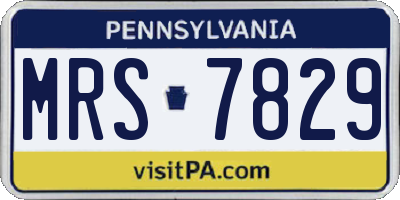 PA license plate MRS7829