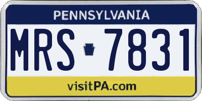 PA license plate MRS7831