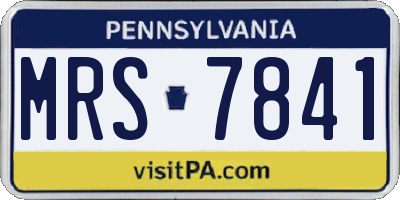 PA license plate MRS7841