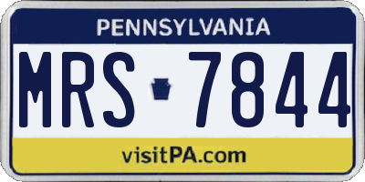 PA license plate MRS7844