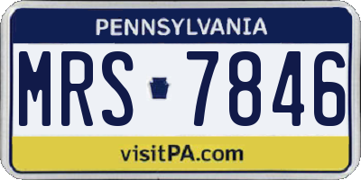 PA license plate MRS7846