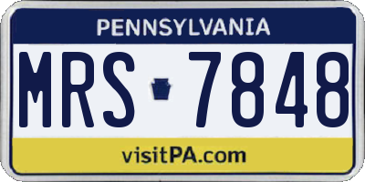 PA license plate MRS7848