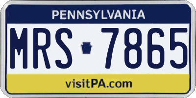PA license plate MRS7865