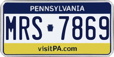 PA license plate MRS7869