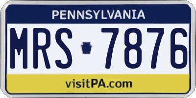 PA license plate MRS7876