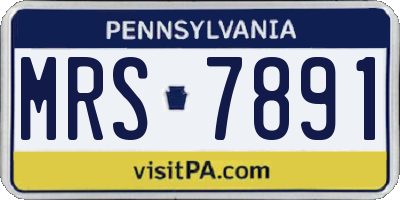 PA license plate MRS7891