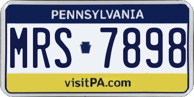 PA license plate MRS7898