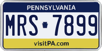 PA license plate MRS7899
